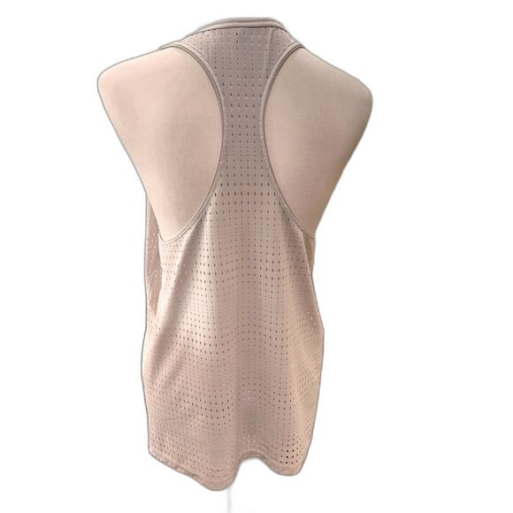Athleta Perforated Racerback Workout Tank Light Gray Breathable Lightweight XL - Picture 3 of 8